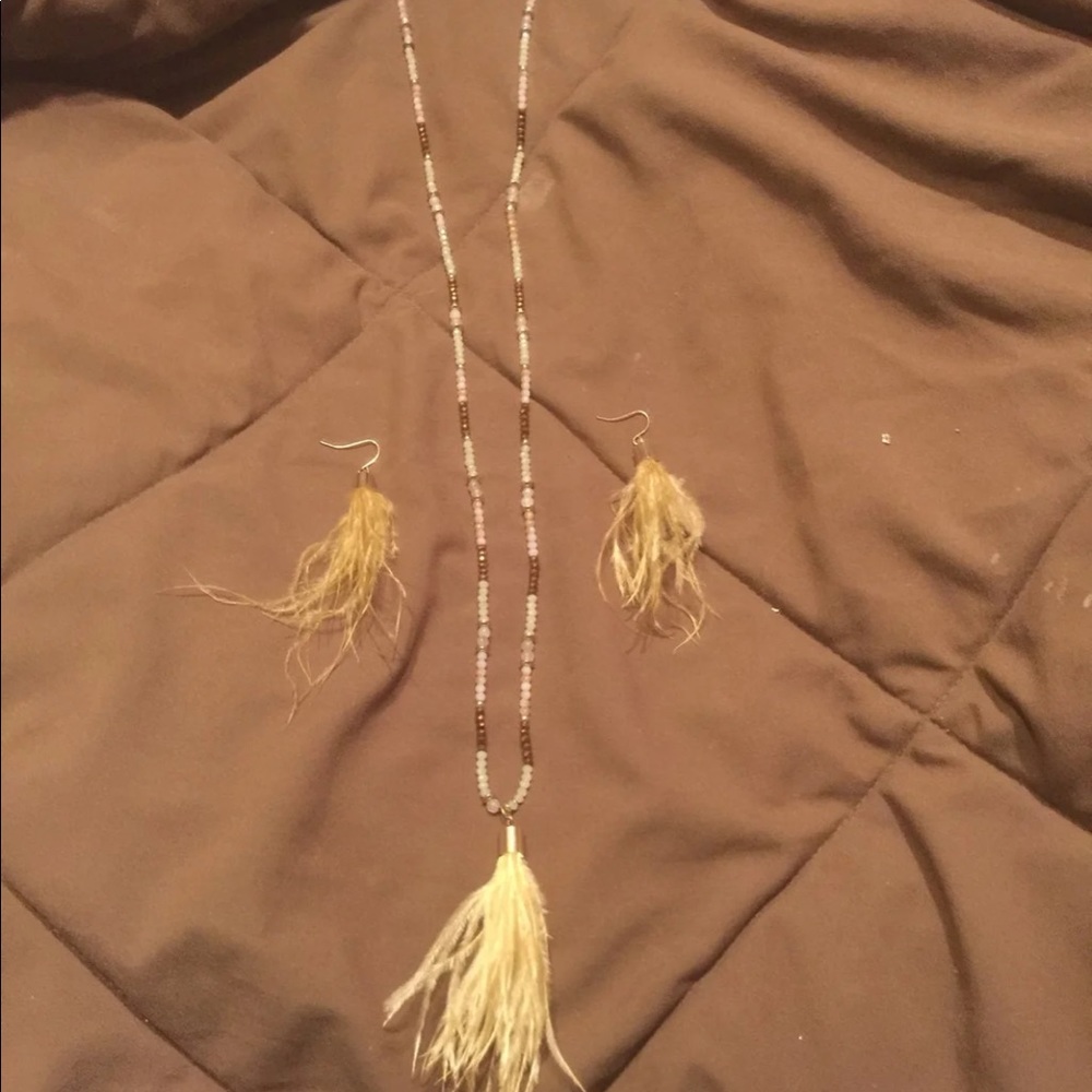 Plunder fawn earrings and altered necklace